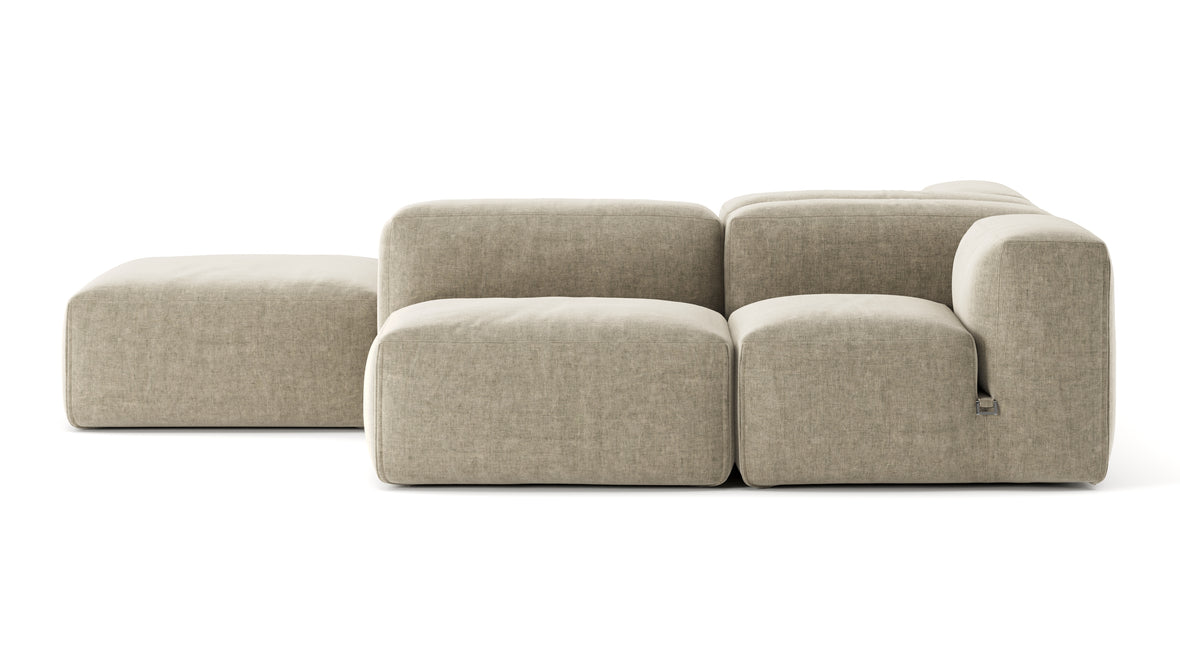 Le Mura - Le Mura Sectional Sofa, Dual Aspect, Left, Beige Gray Chenille