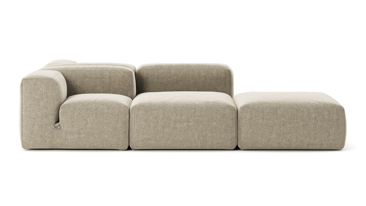 Le Mura - Le Mura Sectional Sofa, Dual Aspect, Left, Beige Gray Chenille