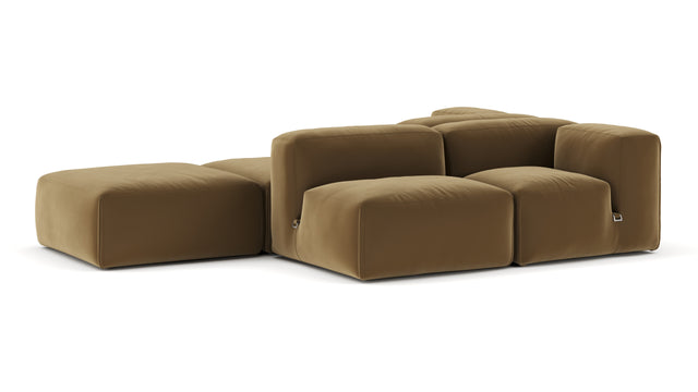 Le Mura - Le Mura Sectional Sofa, Dual Aspect, Left, Old Gold Luxe Velvet