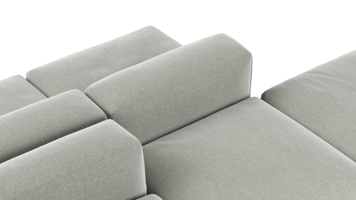 Le Mura - Le Mura Sectional Sofa, Dual Aspect, Left, Soft Gray Brushed Weave