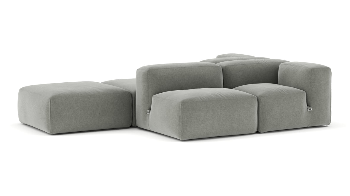 Le Mura - Le Mura Sectional Sofa, Dual Aspect, Left, Soft Gray Brushed Weave