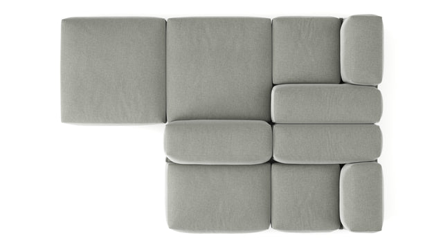 Le Mura - Le Mura Sectional Sofa, Dual Aspect, Left, Soft Gray Brushed Weave