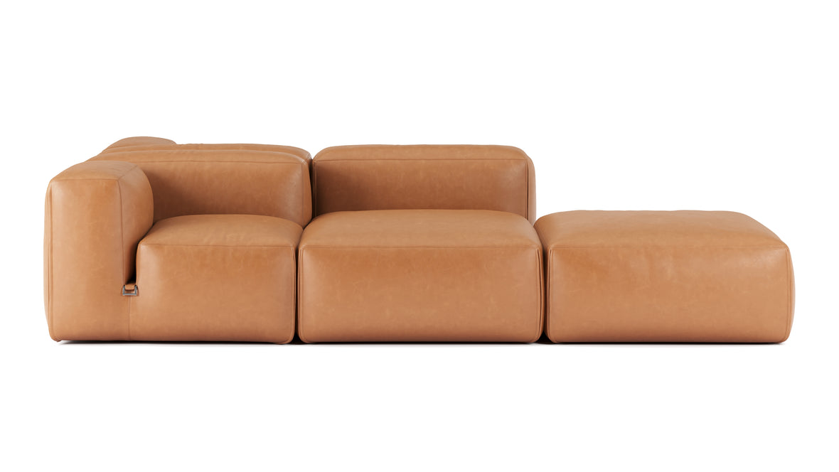 Le Mura - Le Mura Sectional Sofa, Dual Aspect, Left, Tan Vegan Leather