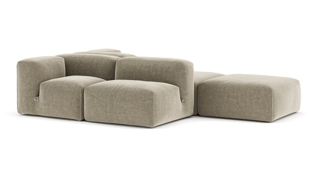 Le Mura - Le Mura Sectional Sofa, Dual Aspect, Right, Beige Gray Chenille