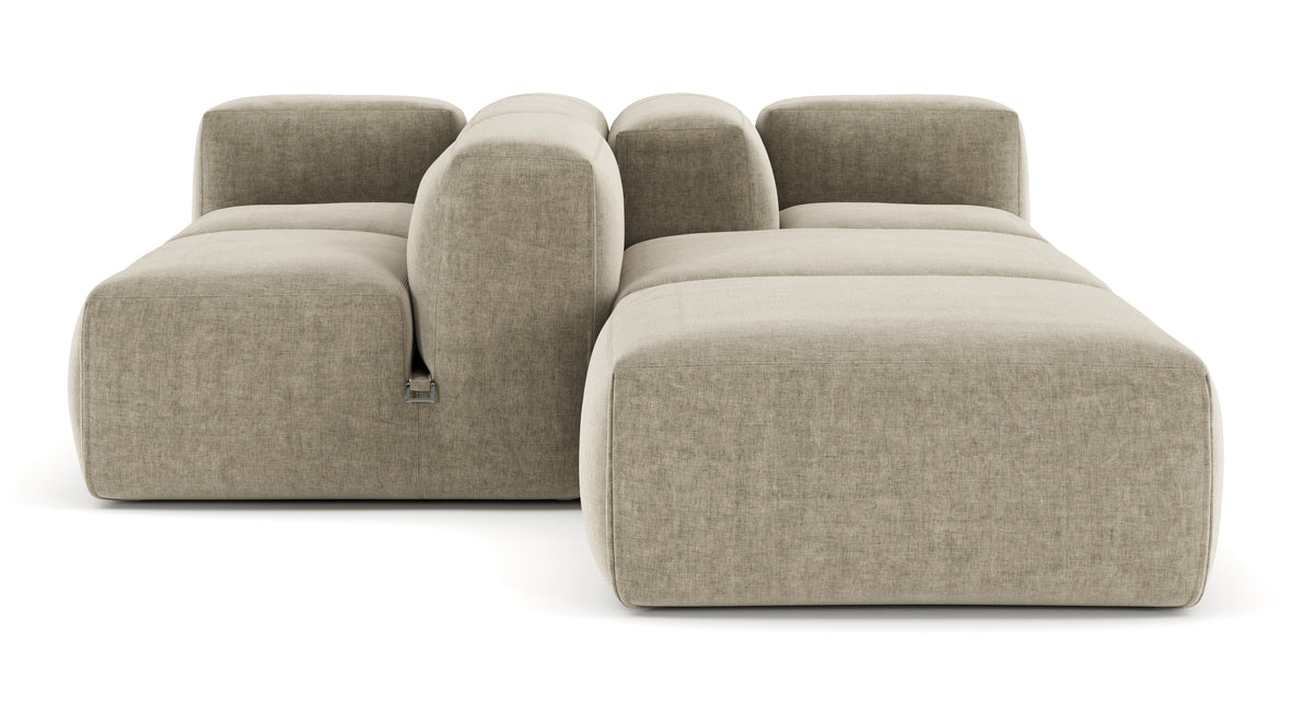 Le Mura - Le Mura Sectional Sofa, Dual Aspect, Right, Beige Gray Chenille