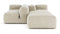 Le Mura - Le Mura Sectional Sofa, Dual Aspect, Right, Eggshell Vegan Suede