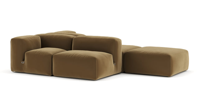 Le Mura - Le Mura Sectional Sofa, Dual Aspect, Right, Old Gold Luxe Velvet