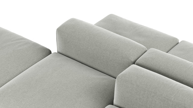 Le Mura - Le Mura Sectional Sofa, Dual Aspect, Right, Soft Gray Brushed Weave