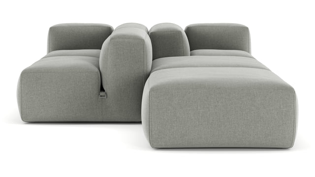 Le Mura - Le Mura Sectional Sofa, Dual Aspect, Right, Soft Gray Brushed Weave