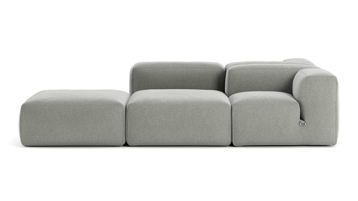 Le Mura - Le Mura Sectional Sofa, Dual Aspect, Right, Soft Gray Brushed Weave