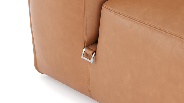 Le Mura - Le Mura Sectional Sofa, Dual Aspect, Right, Tan Vegan Leather