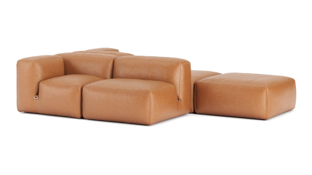 Le Mura - Le Mura Sectional Sofa, Dual Aspect, Right, Tan Vegan Leather