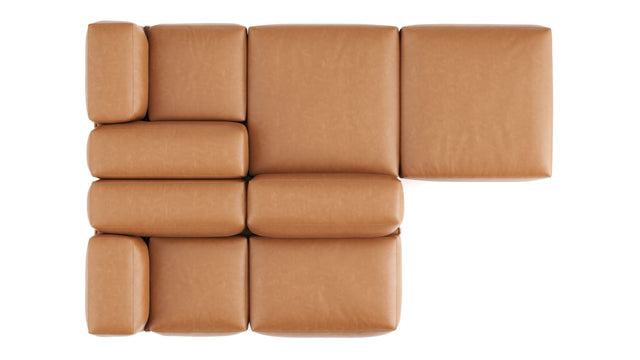 Le Mura - Le Mura Sectional Sofa, Dual Aspect, Right, Tan Vegan Leather