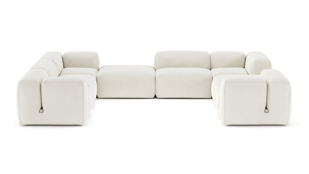 Le Mura - Le Mura Sectional Sofa, Eight Seater, Left, Natural Linen