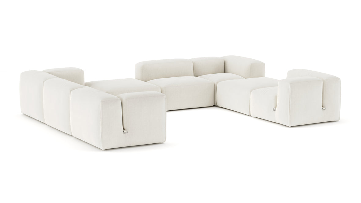 Le Mura - Le Mura Sectional Sofa, Eight Seater, Left, Natural Linen