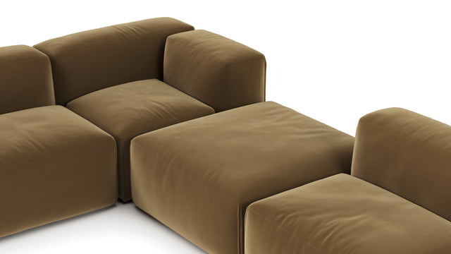 Le Mura - Le Mura Sectional Sofa, Eight Seater, Left, Old Gold Luxe Velvet