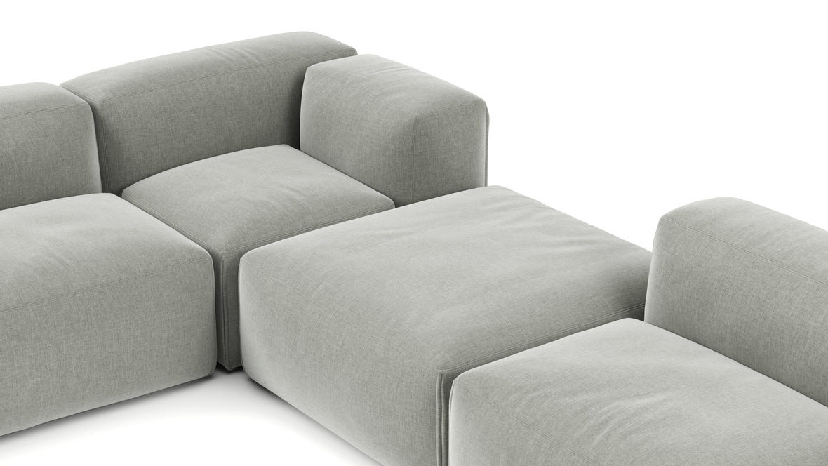 Le Mura - Le Mura Sectional Sofa, Eight Seater, Left, Soft Gray Brushed Weave