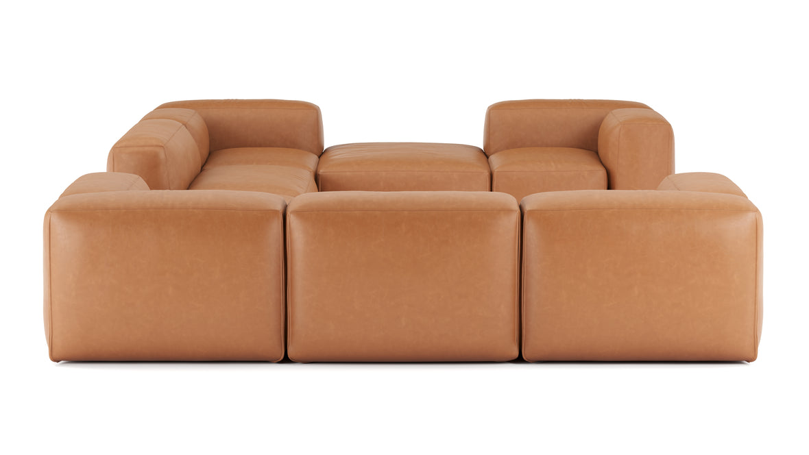 Le Mura - Le Mura Sectional Sofa, Eight Seater, Left, Tan Vegan Leather