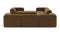 Le Mura - Le Mura Sectional Sofa, Eight Seater, Right, Brown Vegan Suede