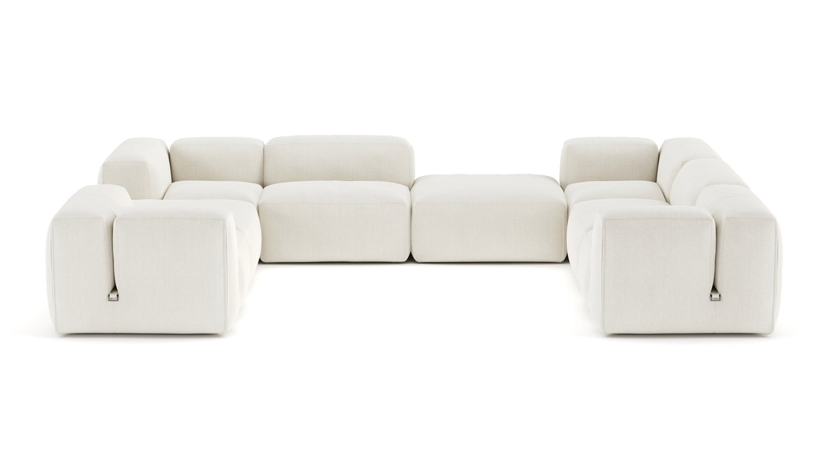 Le Mura - Le Mura Sectional Sofa, Eight Seater, Right, Natural Linen