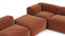 Le Mura - Le Mura Sectional Sofa, Eight Seater, Right, Rust Chenille