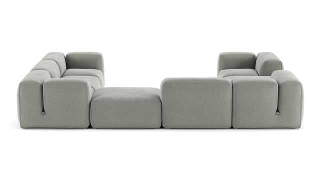 Le Mura - Le Mura Sectional Sofa, Eight Seater, Right, Soft Gray Brushed Weave