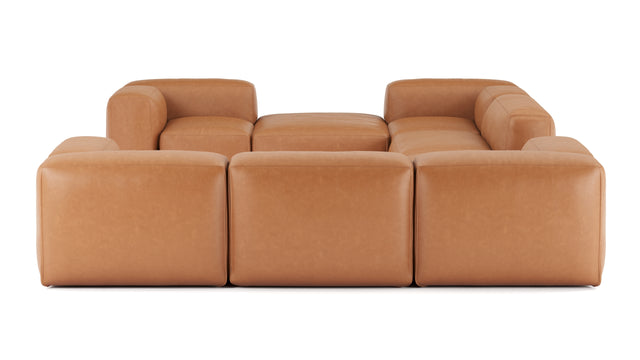 Le Mura - Le Mura Sectional Sofa, Eight Seater, Right, Tan Vegan Leather