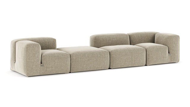 Le Mura - Le Mura Sectional Sofa, Four Seater, Left, Beige Gray Chenille