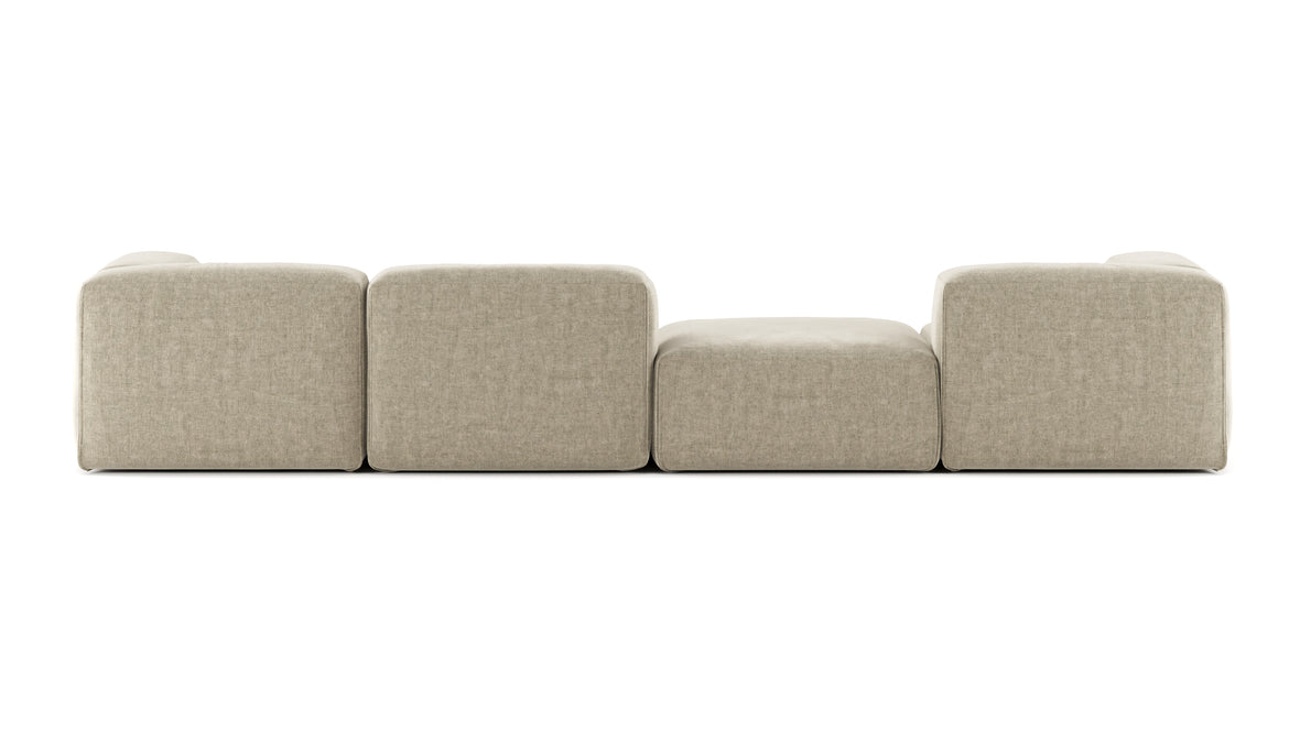 Le Mura - Le Mura Sectional Sofa, Four Seater, Left, Beige Gray Chenille