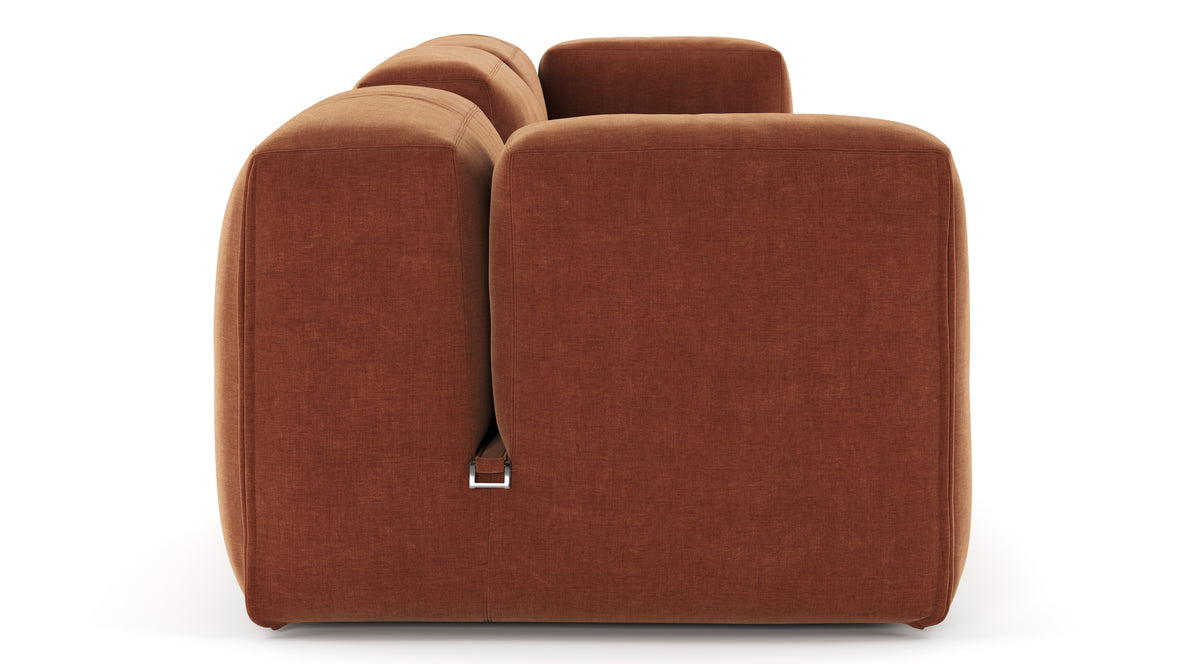 Le Mura - Le Mura Sectional Sofa, Four Seater, Left, Rust Chenille