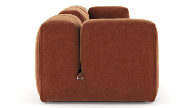 Le Mura - Le Mura Sectional Sofa, Four Seater, Left, Rust Chenille