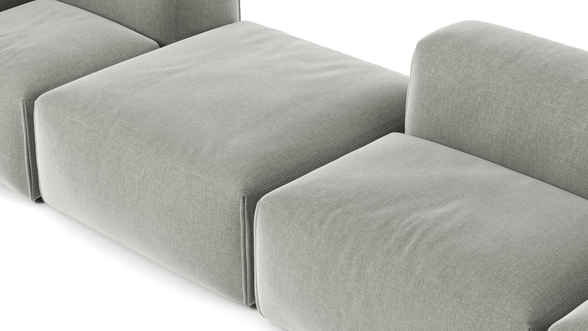 Le Mura - Le Mura Sectional Sofa, Four Seater, Left, Soft Gray Brushed Weave