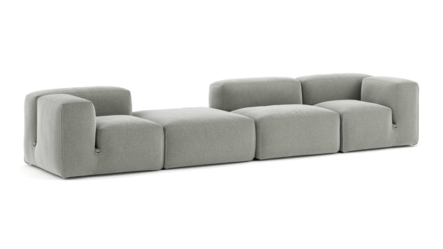 Le Mura - Le Mura Sectional Sofa, Four Seater, Left, Soft Gray Brushed Weave