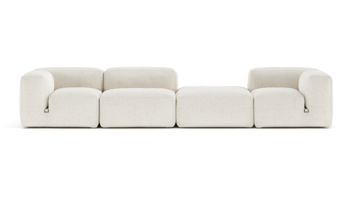 Le Mura - Le Mura Sectional Sofa, Four Seater, Right, Natural Linen