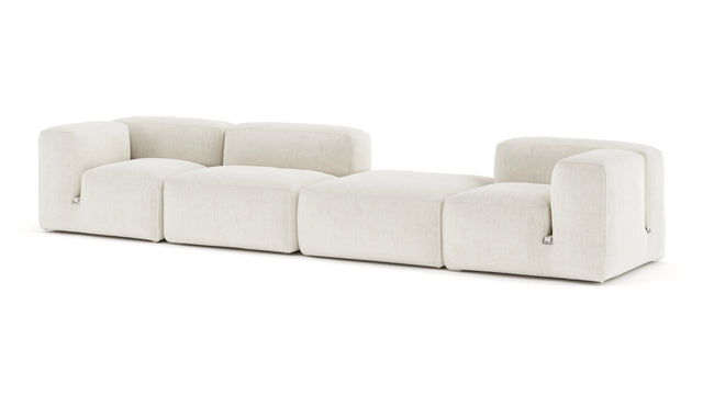 Le Mura - Le Mura Sectional Sofa, Four Seater, Right, Natural Linen