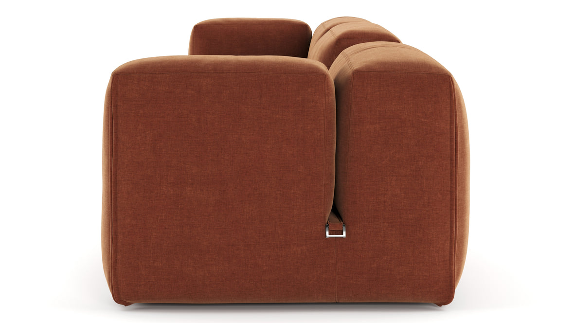 Le Mura - Le Mura Sectional Sofa, Four Seater, Right, Rust Chenille