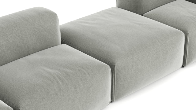 Le Mura - Le Mura Sectional Sofa, Four Seater, Right, Soft Gray Brushed Weave