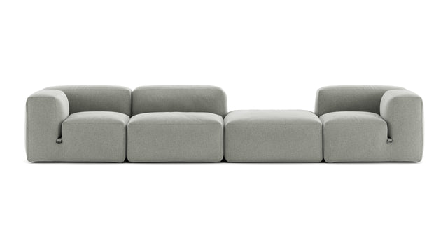 Le Mura - Le Mura Sectional Sofa, Four Seater, Right, Soft Gray Brushed Weave