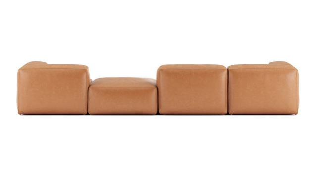 Le Mura - Le Mura Sectional Sofa, Four Seater, Right, Tan Vegan Leather