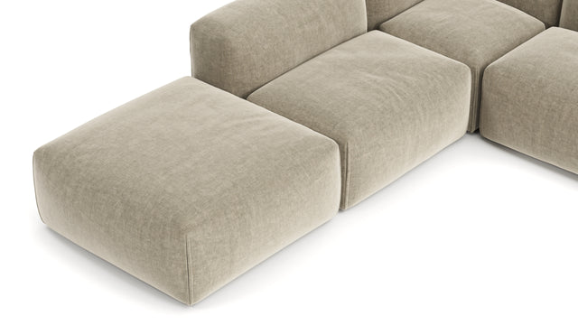 Le Mura - Le Mura Sectional Sofa, Left Corner, Beige Gray Chenille