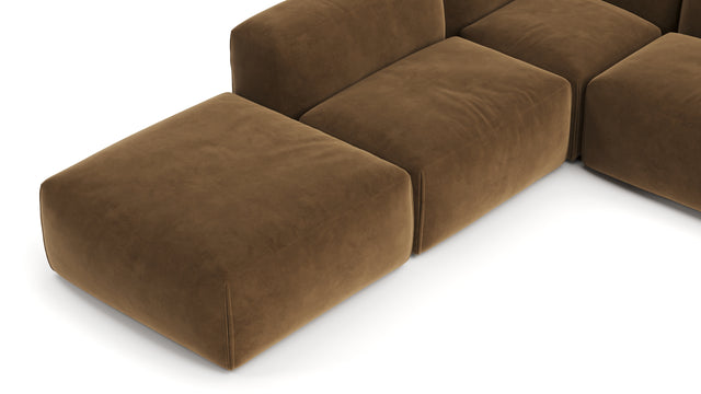 Le Mura - Le Mura Sectional Sofa, Left Corner, Brown Vegan Suede