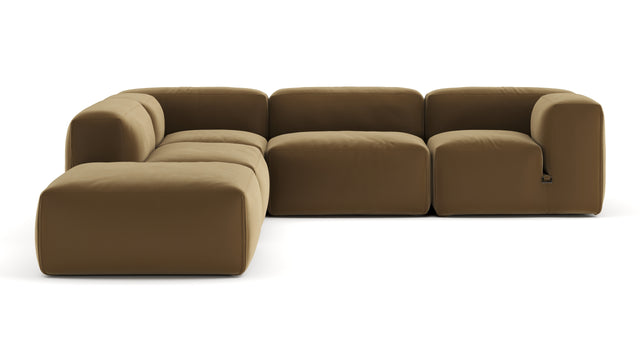 Le Mura - Le Mura Sectional Sofa, Left Corner, Old Gold Luxe Velvet