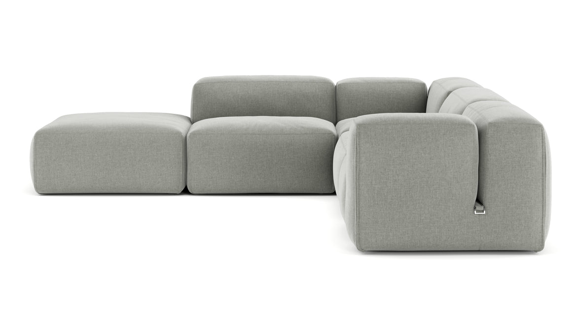 Le Mura - Le Mura Sectional Sofa, Left Corner, Soft Gray Brushed Weave