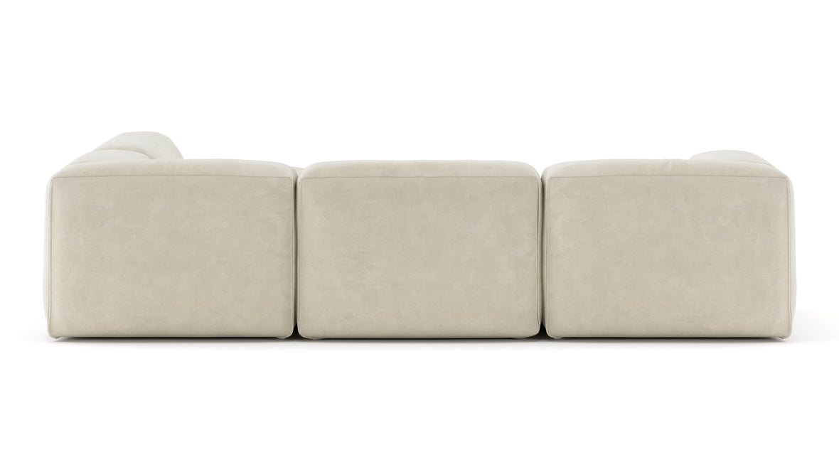 Le Mura - Le Mura Sectional Sofa, Right Corner, Eggshell Vegan Suede