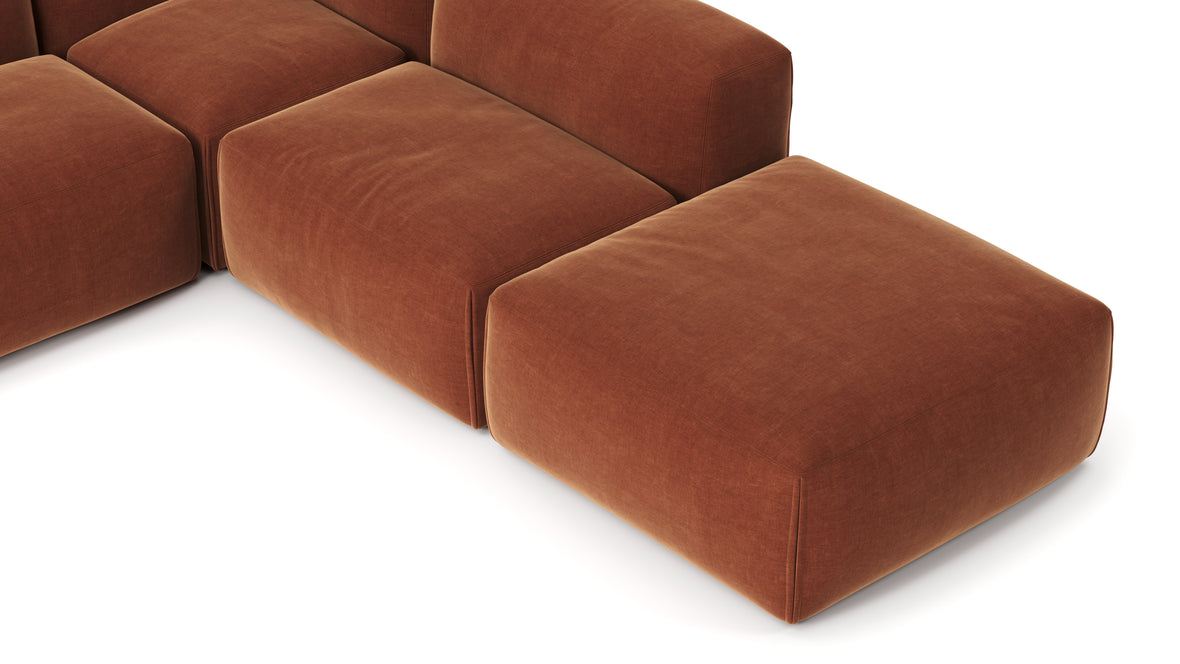 Le Mura - Le Mura Sectional Sofa, Right Corner, Rust Chenille