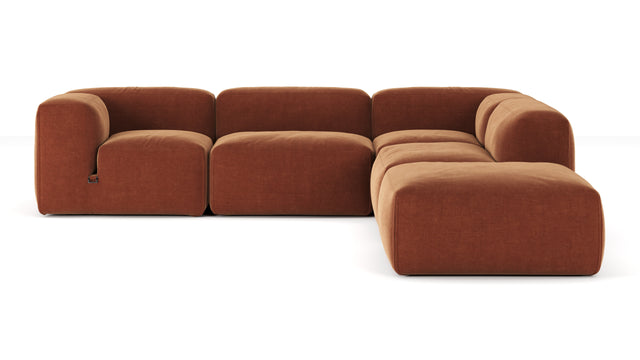 Le Mura - Le Mura Sectional Sofa, Right Corner, Rust Chenille