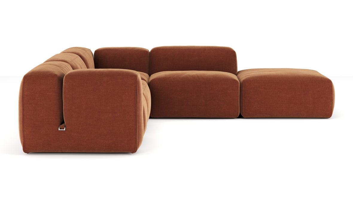 Le Mura - Le Mura Sectional Sofa, Right Corner, Rust Chenille