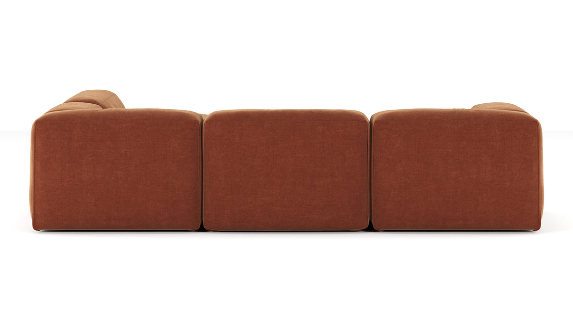 Le Mura - Le Mura Sectional Sofa, Right Corner, Rust Chenille