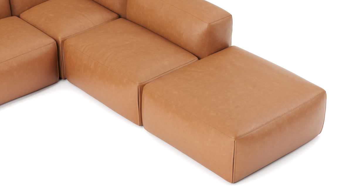 Le Mura - Le Mura Sectional Sofa, Right Corner, Tan Vegan Leather