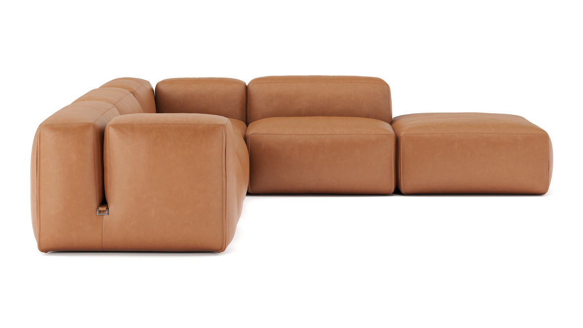 Le Mura - Le Mura Sectional Sofa, Right Corner, Tan Vegan Leather